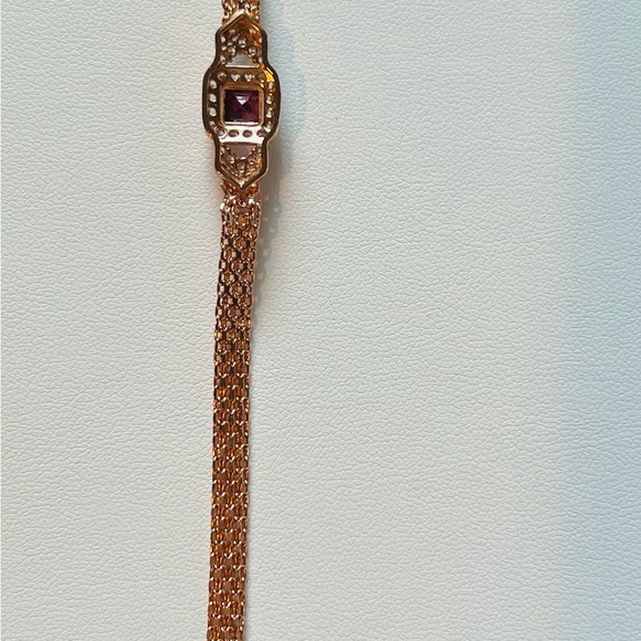 BAL5 1CTPrincess Cut Genuine Russian Alexandrite Mesh Bracelet 18K RoseGoldS925 - Picture 6 of 10